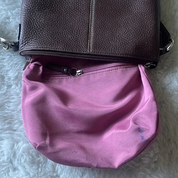 Brown pebbled leather crossbody soho style bag - Picture 12 of 15